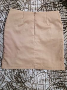 Tan Tiered Mini Skirt
