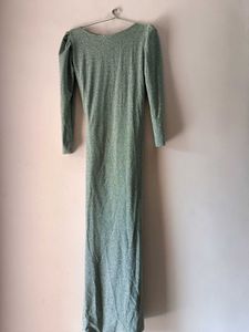 Sparkling Silver V-Neck Dress