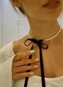 Pearl &amp; Ribbon Choker