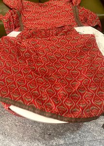 globaldesi Red Printed Co-ord Set