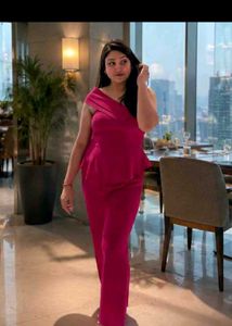 Chic Magenta Peplum cord set