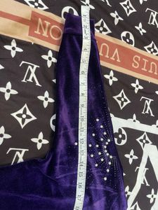 Purple Velvet Embellished Top