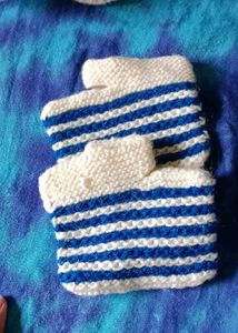 Handmade Knit Baby Hat &amp; Booties Set