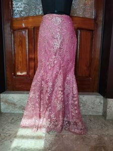 Elegant Pink Floral Fairycore Skirt