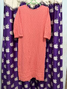 Elegant Peach Chikankari Kurta