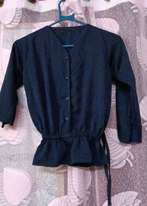 Chic Black Button-Down Top🖤