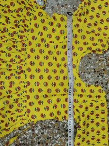 Vibrant Yellow Printed short frock kurta