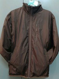 Brown Fleece Zip-Up Two-in-one  Jacket