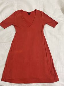Ribbed V-Neck Midi Dress