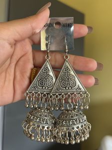 Boho Triangle Jhumka Earrings