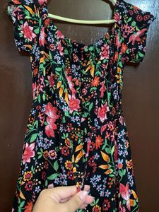 Floral off shoulder dress