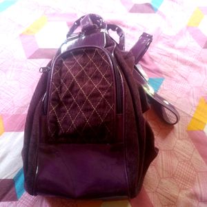 Folding Purple Colour Hand Bag For Women