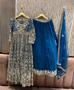 Exquisite Blue Embellished Lehenga Choli
