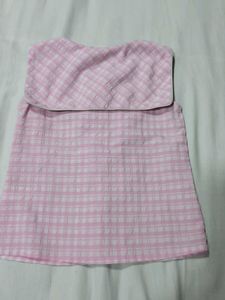 Pink Plaid shorts dress