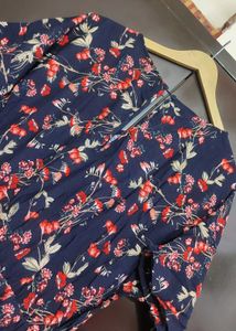 Navy Blue Multi Floral Print Jumpsuit For 38 Bust