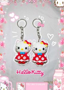 2 Sanrio Red Hello Kitty Keychain bff kawaii charm