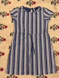 Blue Striped Short Dress