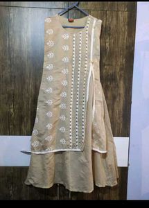 Elegant Beige Embroidery kurta