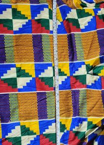 Vibrant Kente Print Dress with Ruffle Hem