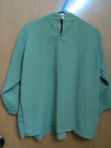 Green Button-Down Blouse