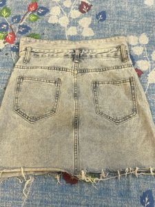 Light Wash Denim Mini Skirt