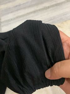 Black Crinkle Palazzo Pants