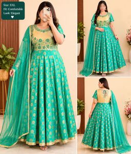 Beautiful Green & Gold Anarkali Gown