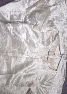 Elegant silver Silk Kurta