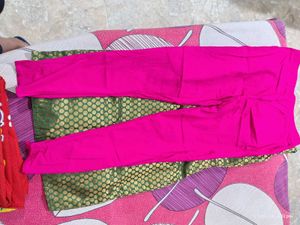 Green Gold Polka Dot Kurta &amp; Pink Pants Set