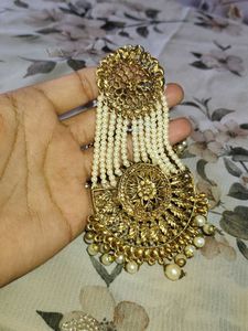 Elegant Gold &amp; Pearl Jewellery Set