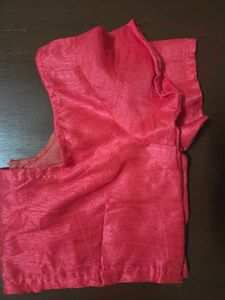 Beautiful Pink Saree with Peacock Embroidery