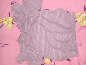 Mauve Georgette Striped Ruffle Sleeve Top