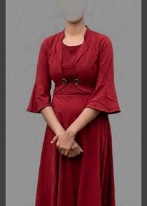 Chic Red Flared Sleeve Dress