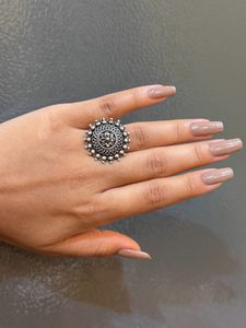 Oxidized Silver Statement Ring