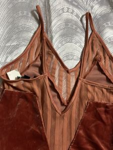 Velvet body suit Top
