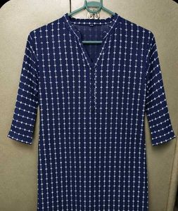 Stylish Navy Blue Printed Kurta