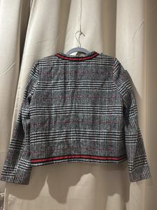 Classic Plaid Tweed Cropped Jacket