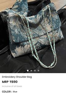 Embroidered Shoulder Bag