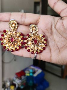 Elegant Red Beaded Necklace Set
