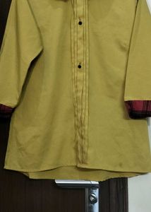 Unique Top with Plaid Collar Detail