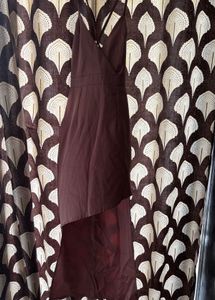 cross shoulder long pink dress