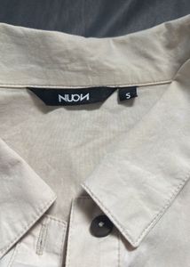 Westside Nuon Light Beige Cropped Utility Shirt Ja