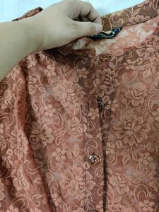 Floral Lace Button-Up Top