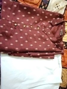 Maroon Patterned Kurta