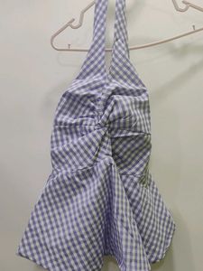 Gingham Halter Neck Top