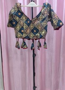 Designer Printed lehenga set (Neavy blue)