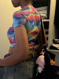 Vibrant Pride Abstract Print Y2K T-Shirt