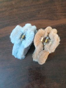 Faux Fur Scrunchies - Set of 2