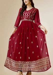 Elegant Maroon Ethnic Gown