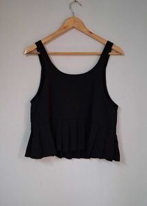 Black Peplum Tank Top